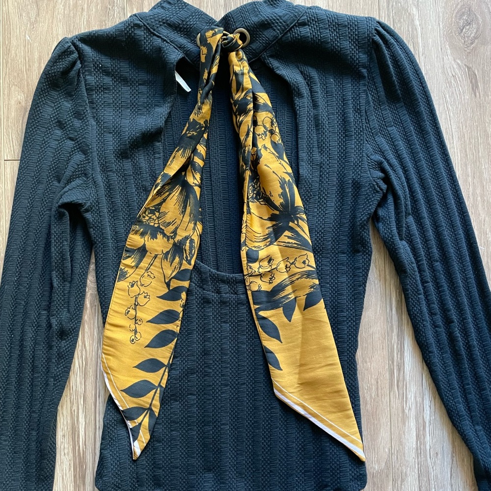 Free People open back long sleeve with tie